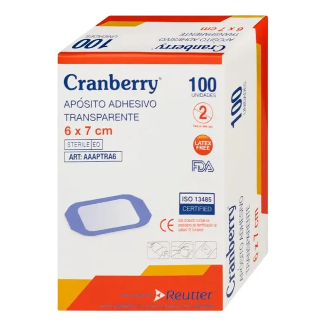 Aposito Adhesivo Transparente  6x7cm   Cranberry Deltamed 