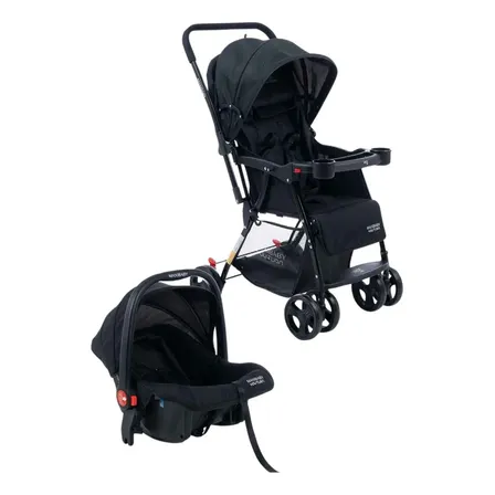 Carrinho De Passeio C/ Bebê Conforto Youturn Preto Maxi Baby