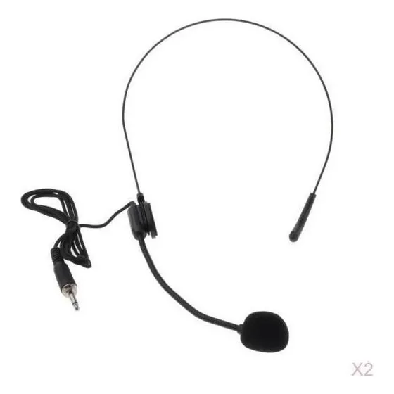 2x Sistema De Condensador De Microfone Com Fone De Ouvido De