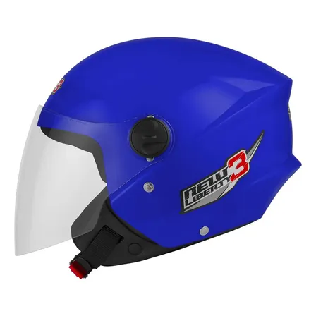 Capacete Para Moto Aberto Pro Tork New Liberty Three Cor Azul Desenho Solid Tamanho do capacete 58