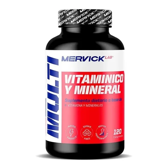 Multivitaminico Mervick 120 Comp Vitaminas Mineralales A E D K B1 B12 B2 B6 C Biotina Zinc Magnesio Calcio