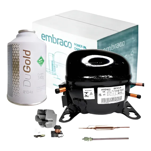 Motor Compressor Embraco 1/4hp Emr80hlr 134a +refil Gas 500g