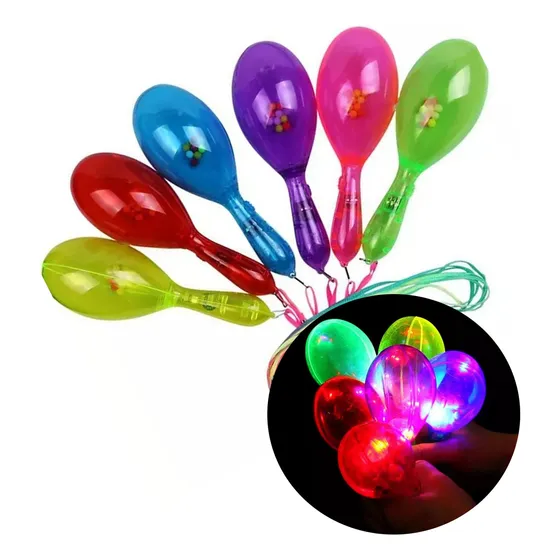12 Maracas Luminosas Fiesta Eventos Batucada Led Neon Partys