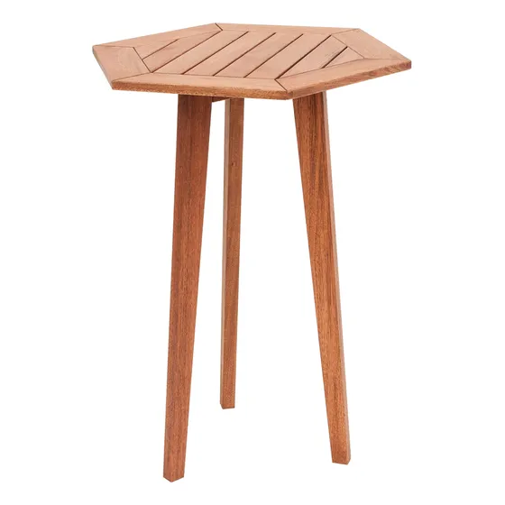 Mesa De Bar Hexagonal Jardim Ecograndis Jatobá