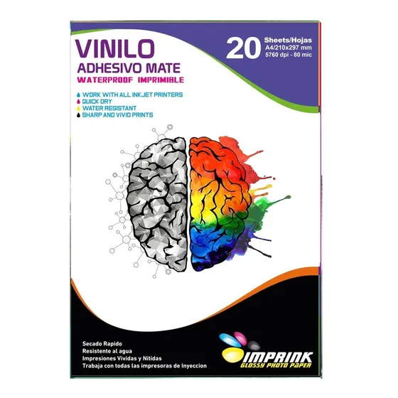 Pack Vinilo Adhesivo Mate A4/60hojas