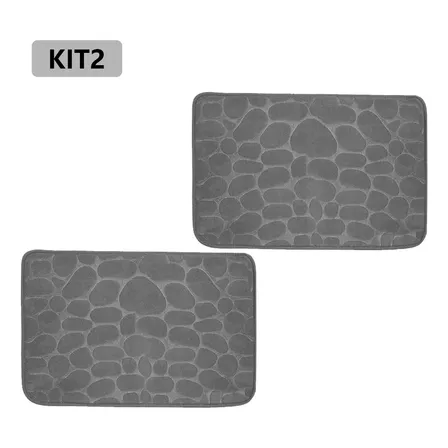 Kit2 Tapetes Para Banheiro60x40 Antiderrapante Bolinha Macio