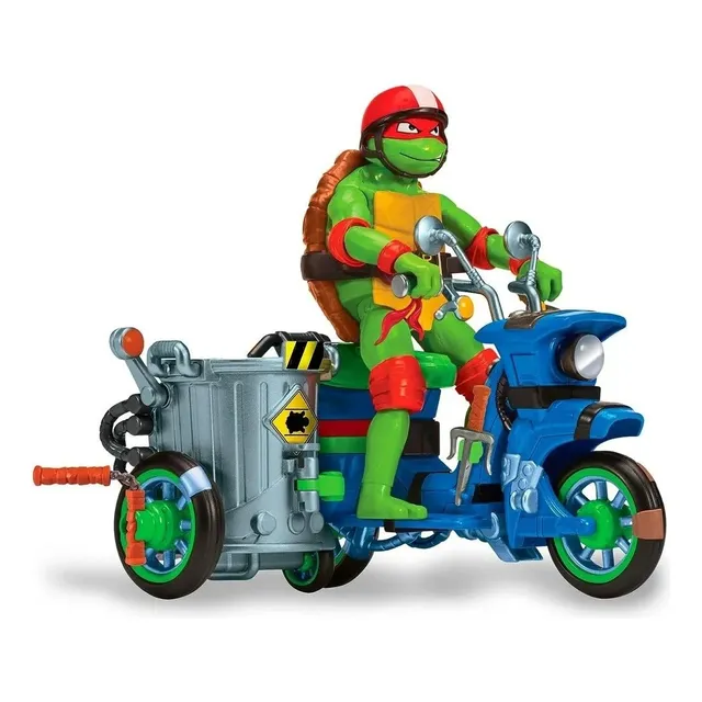 Figura De Raphael Con Vehículo Moto Tortugas Ninja Rafael