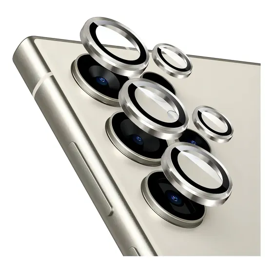 Protector De Lente Aluminio Marca Cellbox Para Camara De Samsung S25 Ultra - Color Titanio