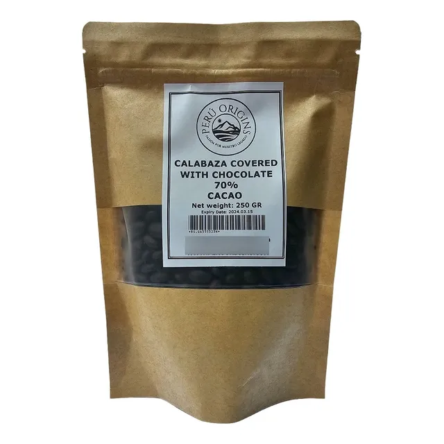 Semilla De Calabaza Recubierto De Chocolate 70% Cacao 250 Gr