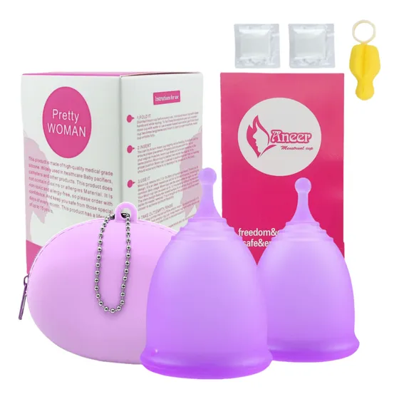 Copa Menstrual De Silicona 2 Pzs L Plus S+ Caja De Silicona