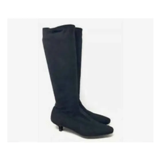 Botas Prada Black Suede Tacón Kitten