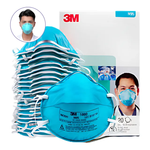 Barbijo Mascarilla 3m 1860 N95 Respirador Medico Caja X20