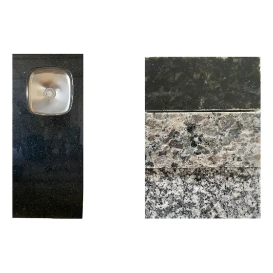 Mesada Granito 1.60x0.55 Verde Labrador, Gris.