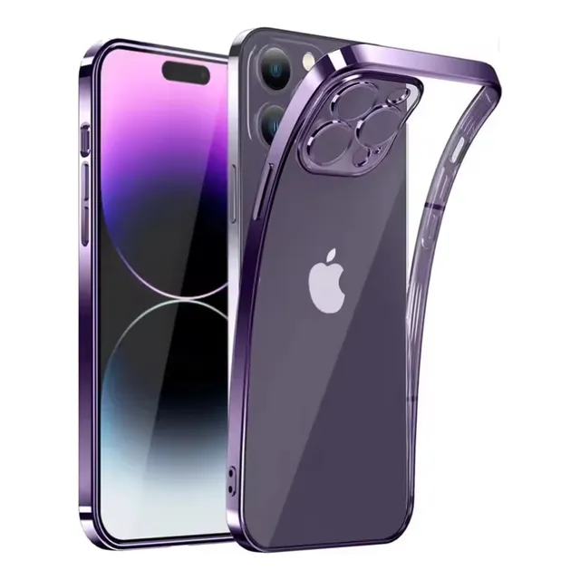 Funda Transparente Tpu Borde Lujo iPhone 11 12 13 Pro Max