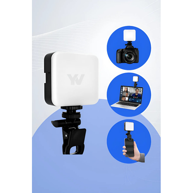 Luz Led Celular Preenchimento Iluminação Portátil Flash Clip Preto