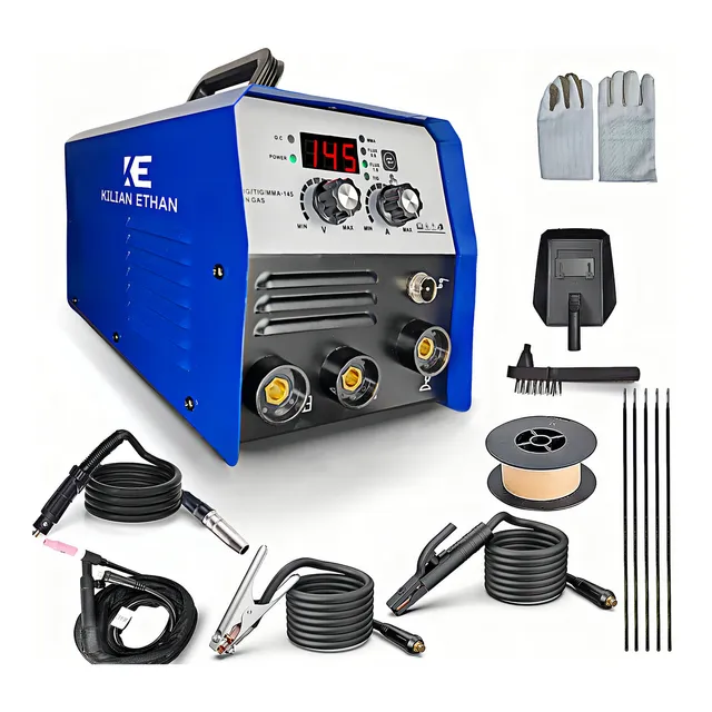 Soldador Inversora 3 En 1 Multiproceso Mig/lift Tig/stick, Maquina De Soldar Microalambre Portátil Kilian Ethan 940 azul de