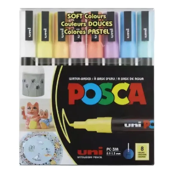 Set Marcador Acrilico Posca 5m 8 Colores Pastel Japones