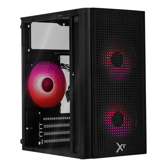 Gabinete XTREME PC GAMING Air Max Mini Torre 3 Fan ARGB Negro CXTM2BK