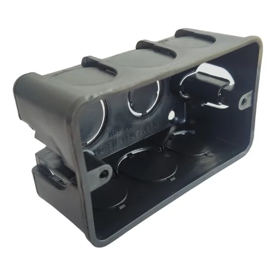 Cajetin Rectangular 4x2 Plástico Pvc Negro Pack 8 Und.