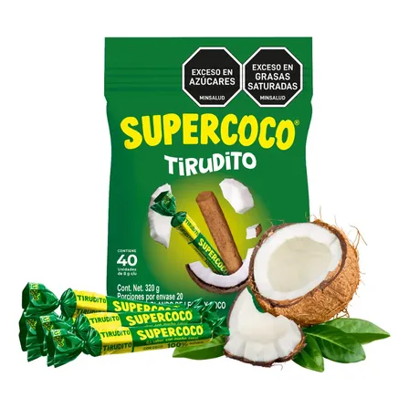 Caramelo Masticable Supercoco 40 Unidades Bolsa De 320gr