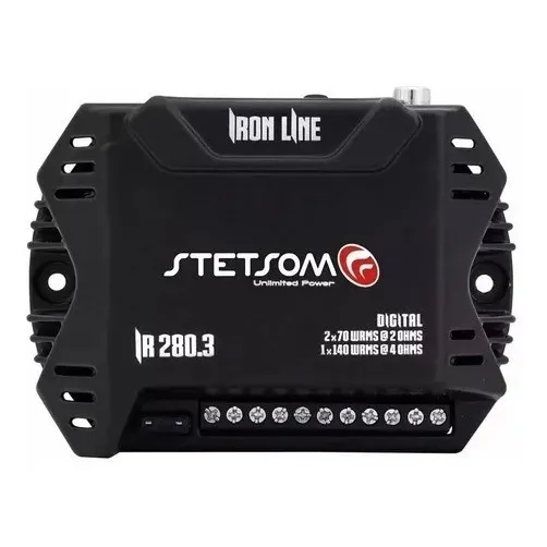 Amplificador para autos, pickups & suv Stetsom Iron IR 280.3 clase D con 3 canales y 280W