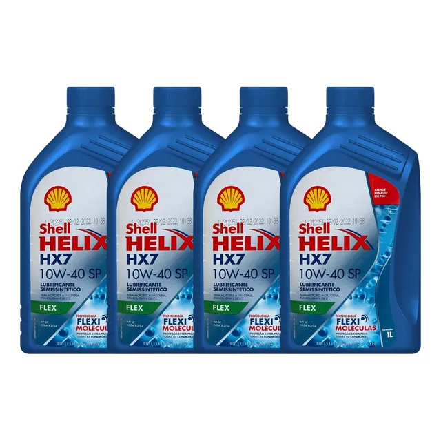Kit 4l Óleo Semisintético Shell Helix Hx7 10w40 Api Sp Rn700