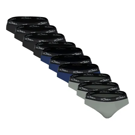 Kit Com 10 Cuecas Zorba Slip Algodão Masculina Original 791