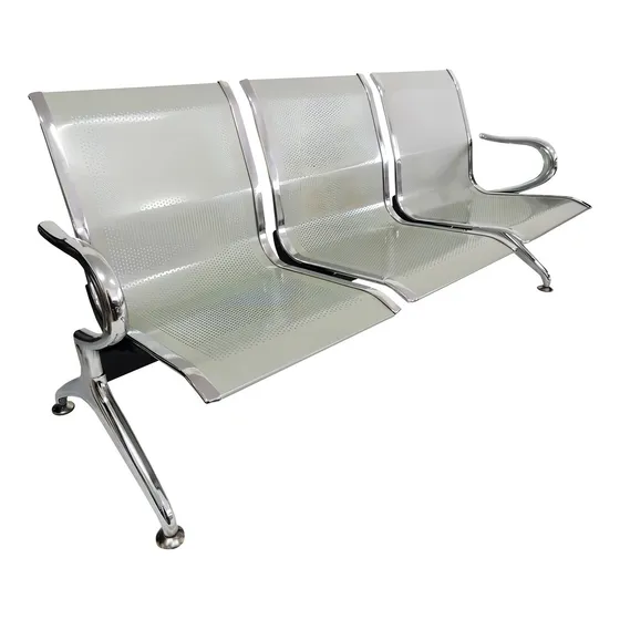 Cadeira Longarina Aeroporto Cromada 3 Lugares Pelegrin