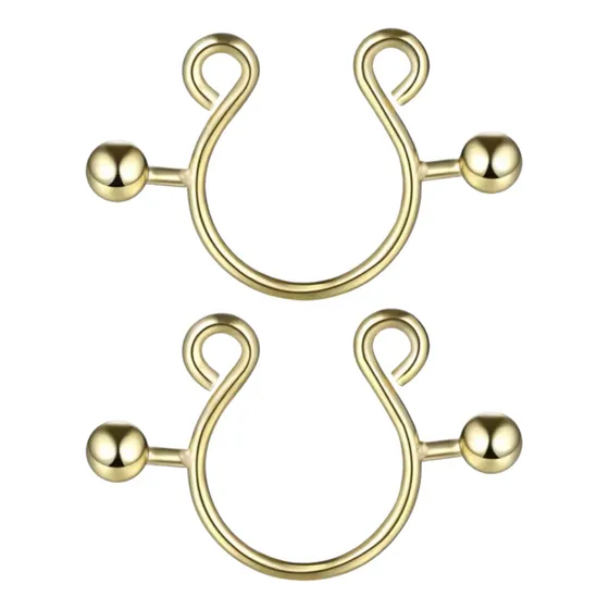 Piercing Pezon Dorado Falso, Piercings Sin Perfo Pezon 1par