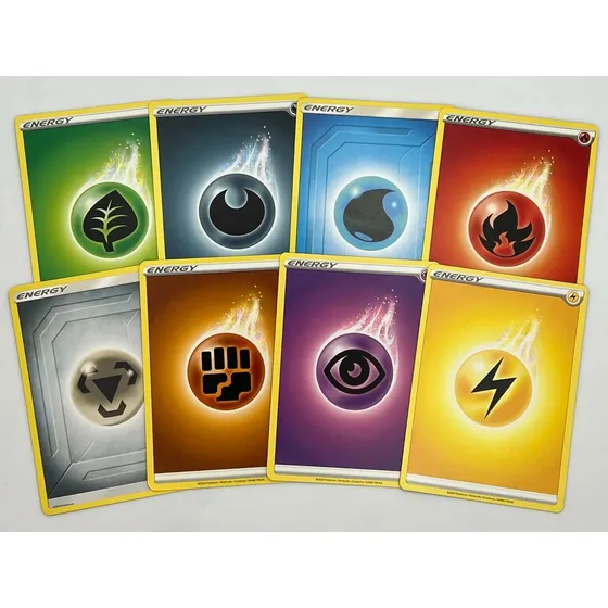 De 50 Energias Pokemon Tcg + Energy Idioma Inglés Y Español