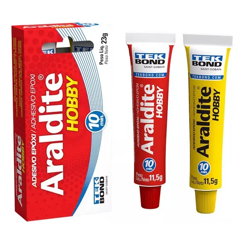 Adesivo Cola Epoxi Araldite Hobby 23g Tekbond Cor Amarelo/Azul