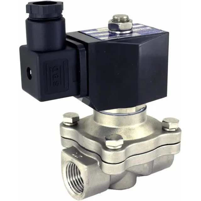 Válvula Solenoide De Acero Inoxidable 3/4  No 110 Vac 60 Hz