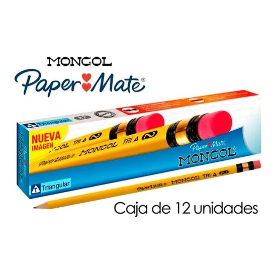 Lapiz Mongol Caja De 12 Lapices Hb N°2 Triangular