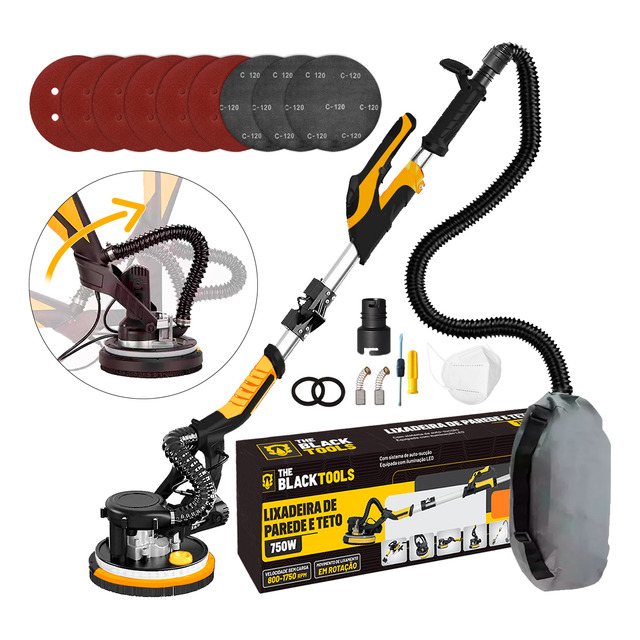 Lixadeira Profissional Parede E Teto Led 750w Com Aspiração Lixadeira Profissional Parede E Teto Led 750w Com Aspiração