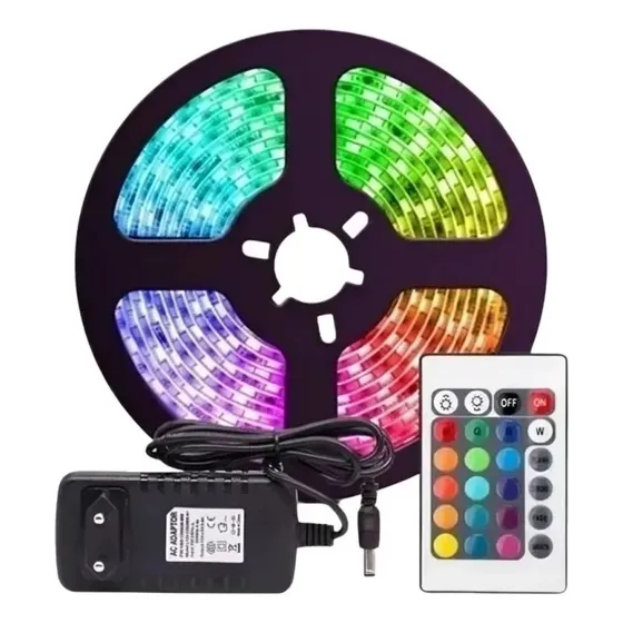 Cinta De Luz Led Rgb 2835 De 5 Metros Con Transformador