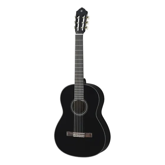 Violão clássico Yamaha C40 para destros preta pau-rosa brilhante