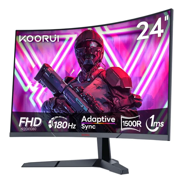 Monitor Curvo Fhd De 24 Pulgadas 180 Hz Para Juegos 1 Ms Hdr