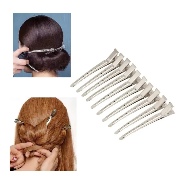 Pinza Metal X 12 Unid De Cabello Peinado Gancho Peluquería