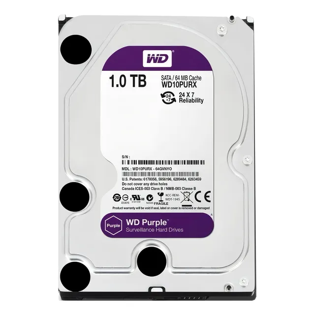 interno Western Digital WD Purple WD10PURX 1TB púrpura
