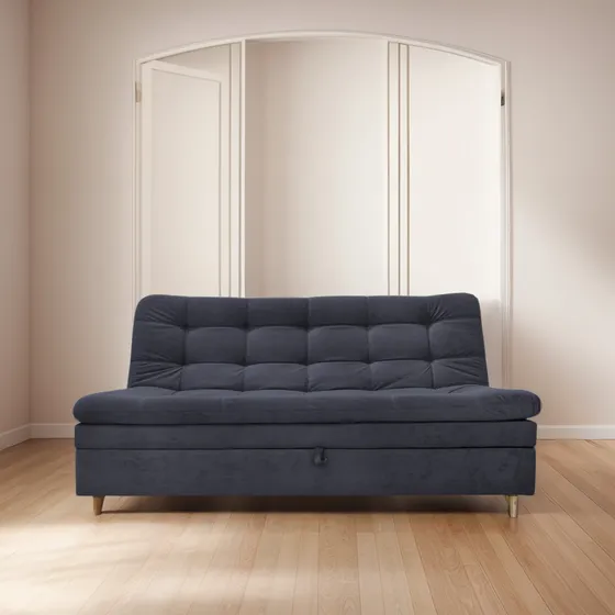 Sofa Cama Baul Lino Negro