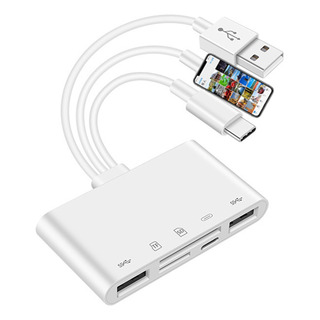 Adaptador Multimemoria De 2 Cámaras Usb Otg Para Tarjeta Mic Adaptador Multimemoria De 2 Cámaras Usb Otg Para Tarjeta Mic