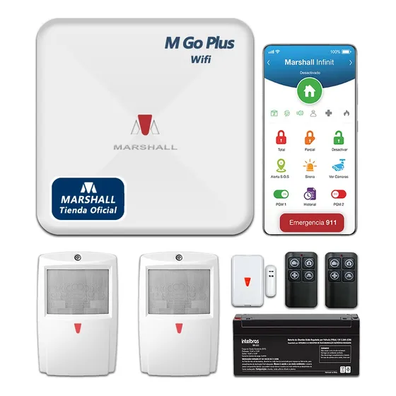 Kit Alarma Para Casa Wifi Marshall Go Plus Sensor Movimiento