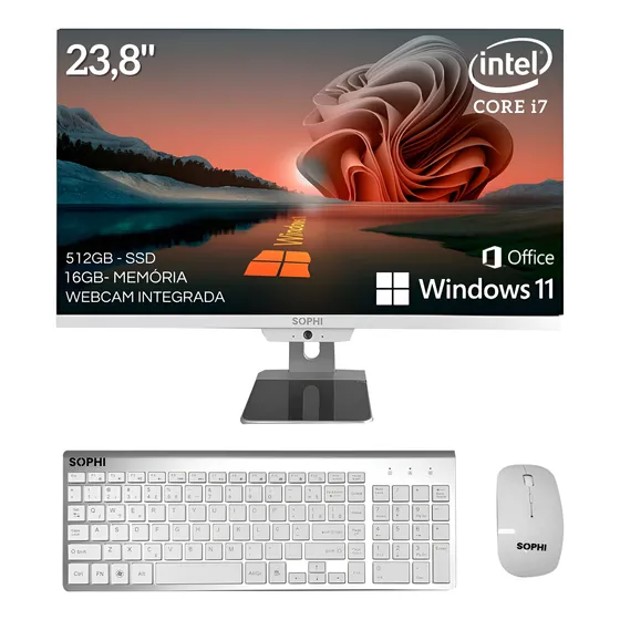 Computador All In One I7 Completo 16gb Win11 Ssd512 127/220v