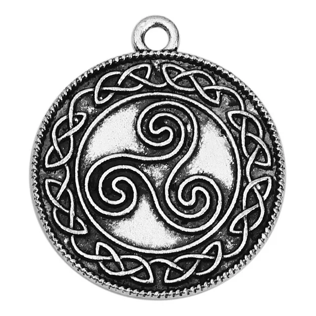 Medalla Trisquel Nudo  Celta Plata Tibetana Amuleto Wicca
