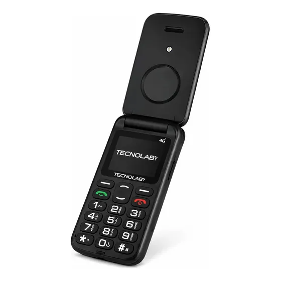Celular Adulto Mayor 4g Flip Tecnolab Tl886bk Negro