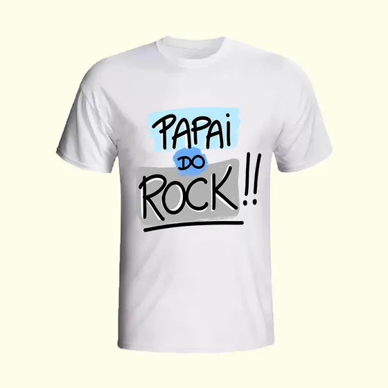 Camiseta Camiseta Personalizada Meu Papai Pai É Do Rock