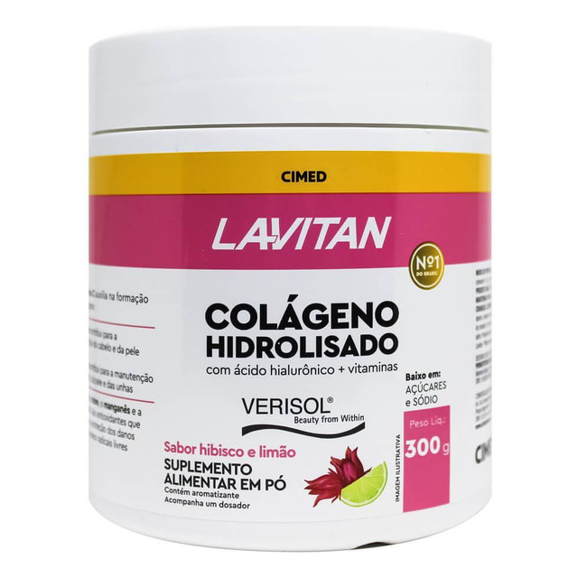 Lavitan Colágeno Hidrolisado Sabor Hibisco E Limão Pote 300g Lavitan Colágeno Hidrolisado Sabor Hibisco E Limão Pote 300g