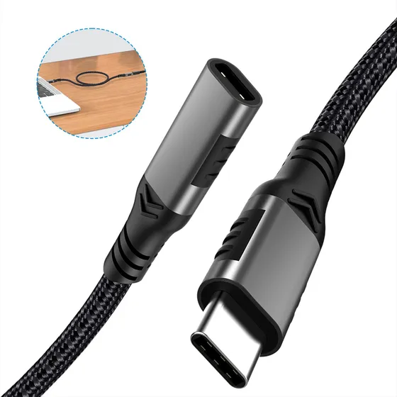 Cabo De Extensão Usb-c Macho Para Usb-c Fêmea 3.2 10 Gbps 4k