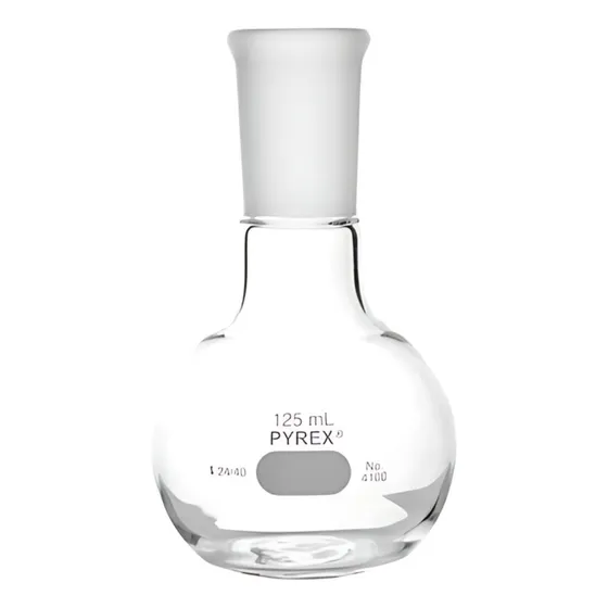 Matraz Bola Fondo Plano Junta 24/40 125ml Pyrex