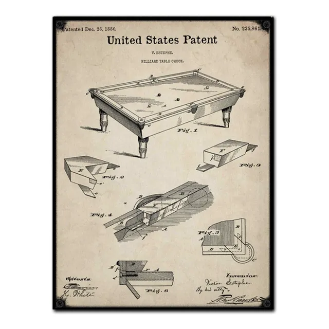 #1067 - Cuadro Decorativo - Mesa De Pool Bar Plano No Chapa 